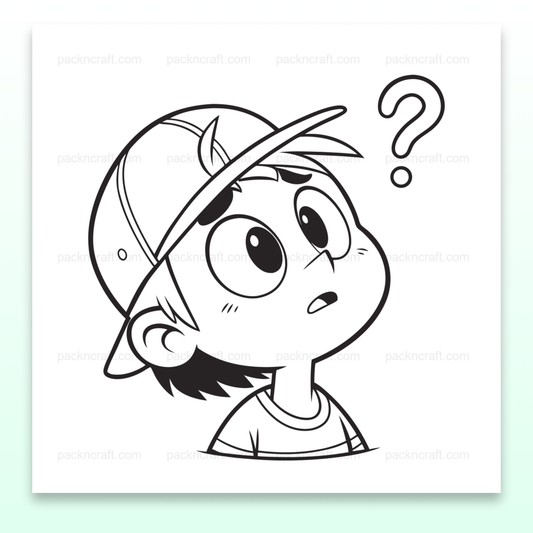 Illustration numérique de garçon curieux en style cartoon pour divers usages créatifs.