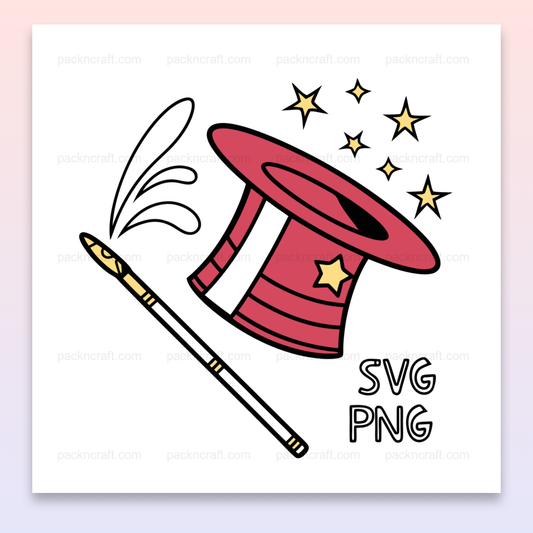 Illustration de chapeau de magicien étoilé pour stickers et déco, Chapeau magique avec étoiles en SVG, parfait pour cadre, Design de chapeau étoilé pour personnaliser mugs, Sticker de chapeau de magicien étoilé, idéal pour DIY, Chapeau étoilé sur t-shirt, design tendance et magique