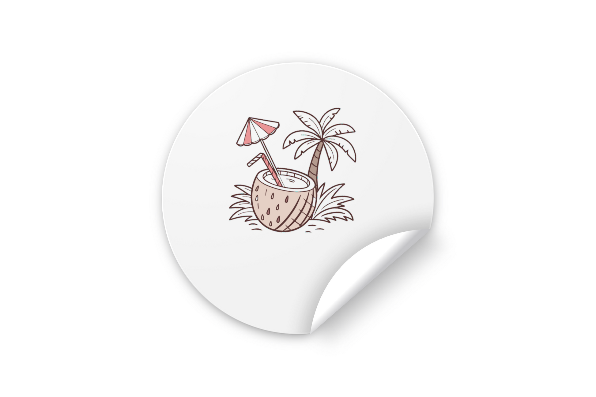 Sticker décoratif au design minimaliste coco tropical relax parfait pour une évasion estivale