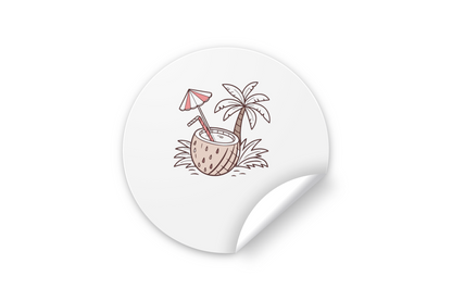 Sticker décoratif au design minimaliste coco tropical relax parfait pour une évasion estivale