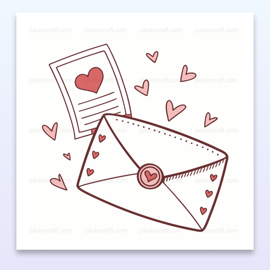 Illustration de lettre d'amour vintage, parfaite pour DIY et papeterie.