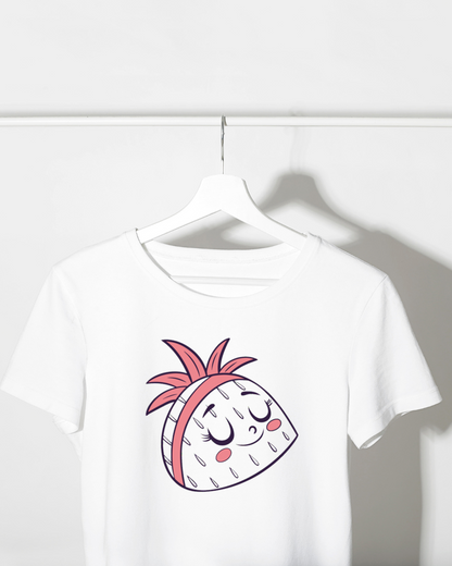 T-shirt avec un motif d’ananas pastel au style exotique et décoratif