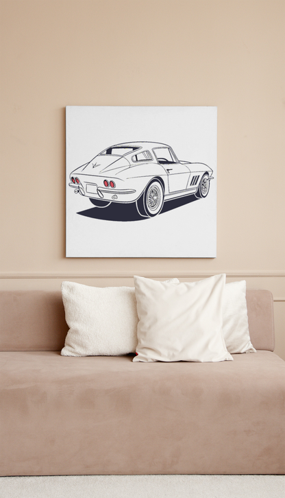 Corvette Classique en Mouvement | Style Retro-SVG | Thème Vintage