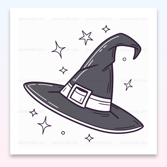 Illustration d'un chapeau de sorcière scintillant parfait pour décorations d'Halloween