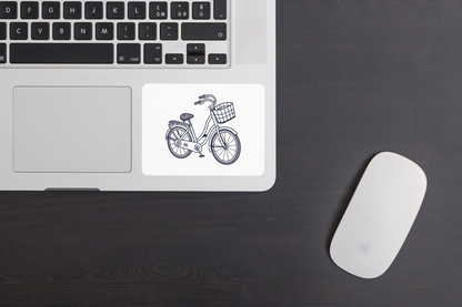 Sticker avec dessin vectoriel de vélo rétro dans un style urbain dynamique