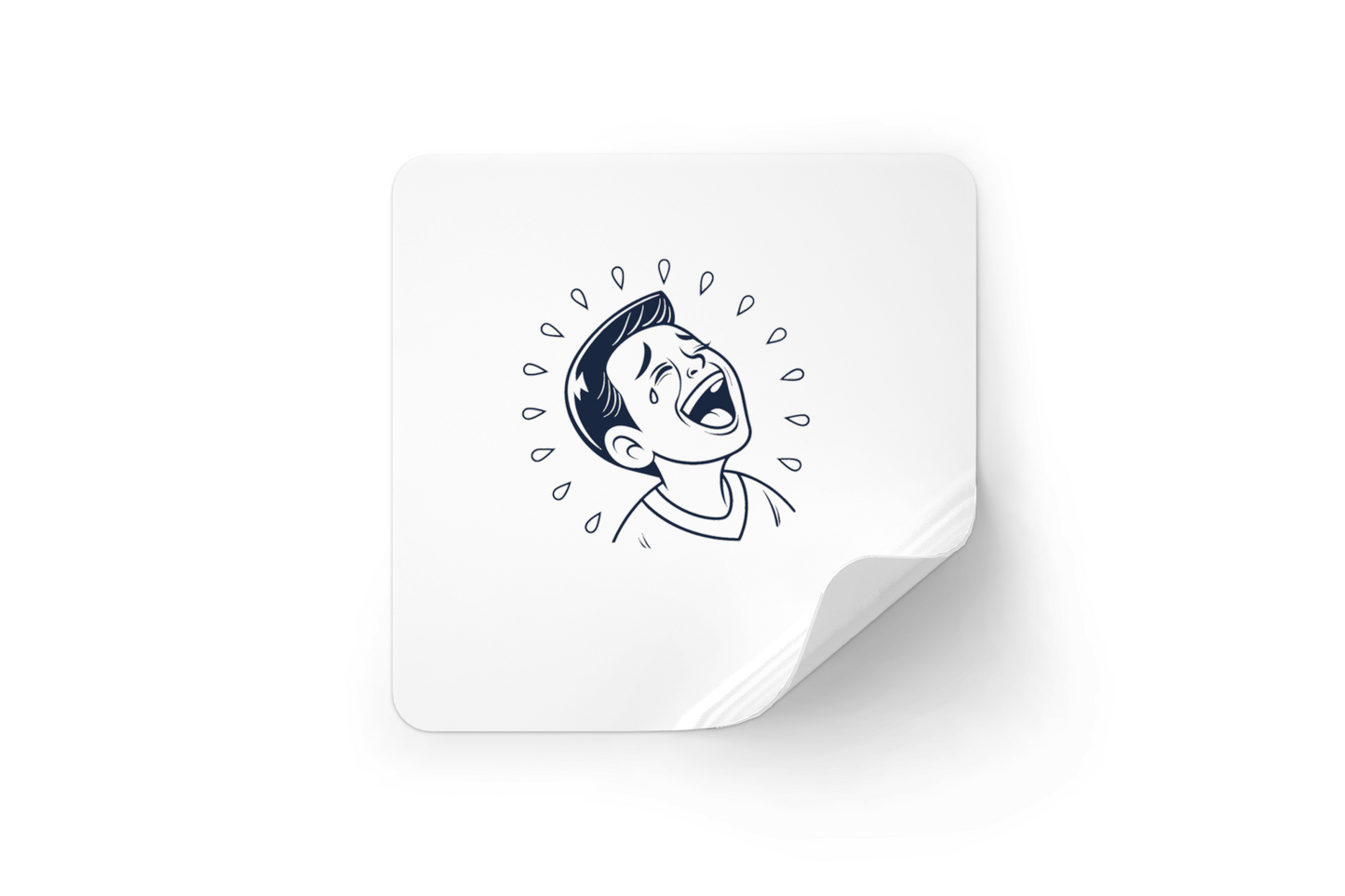 Sticker montrant un enfant joyeux style moderne avec rire captivant