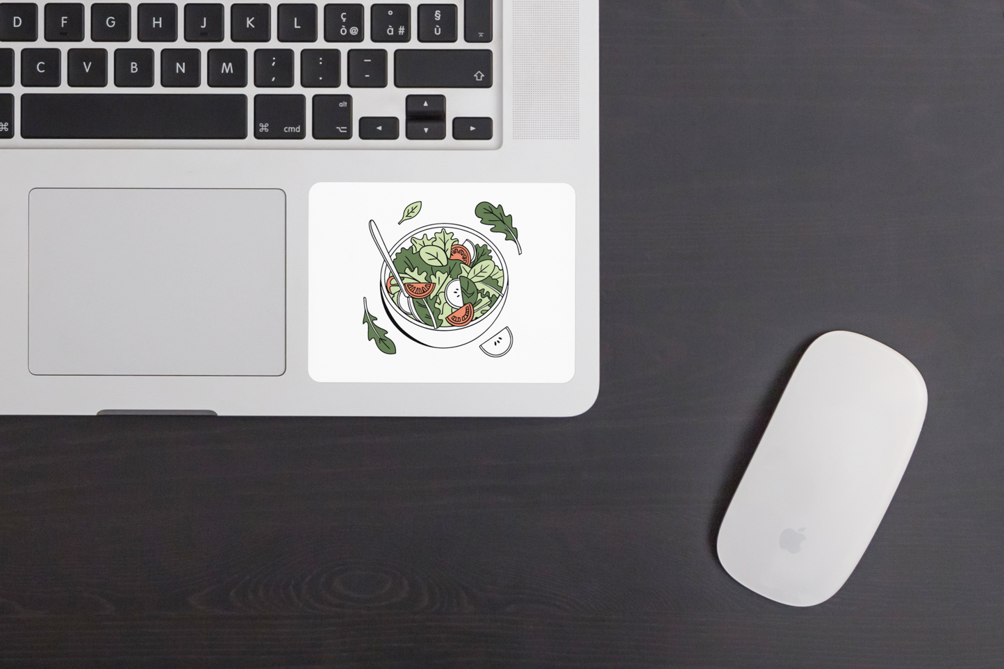 Sticker avec salade minimaliste stylée, idéal pour ajouter du peps à votre cuisine