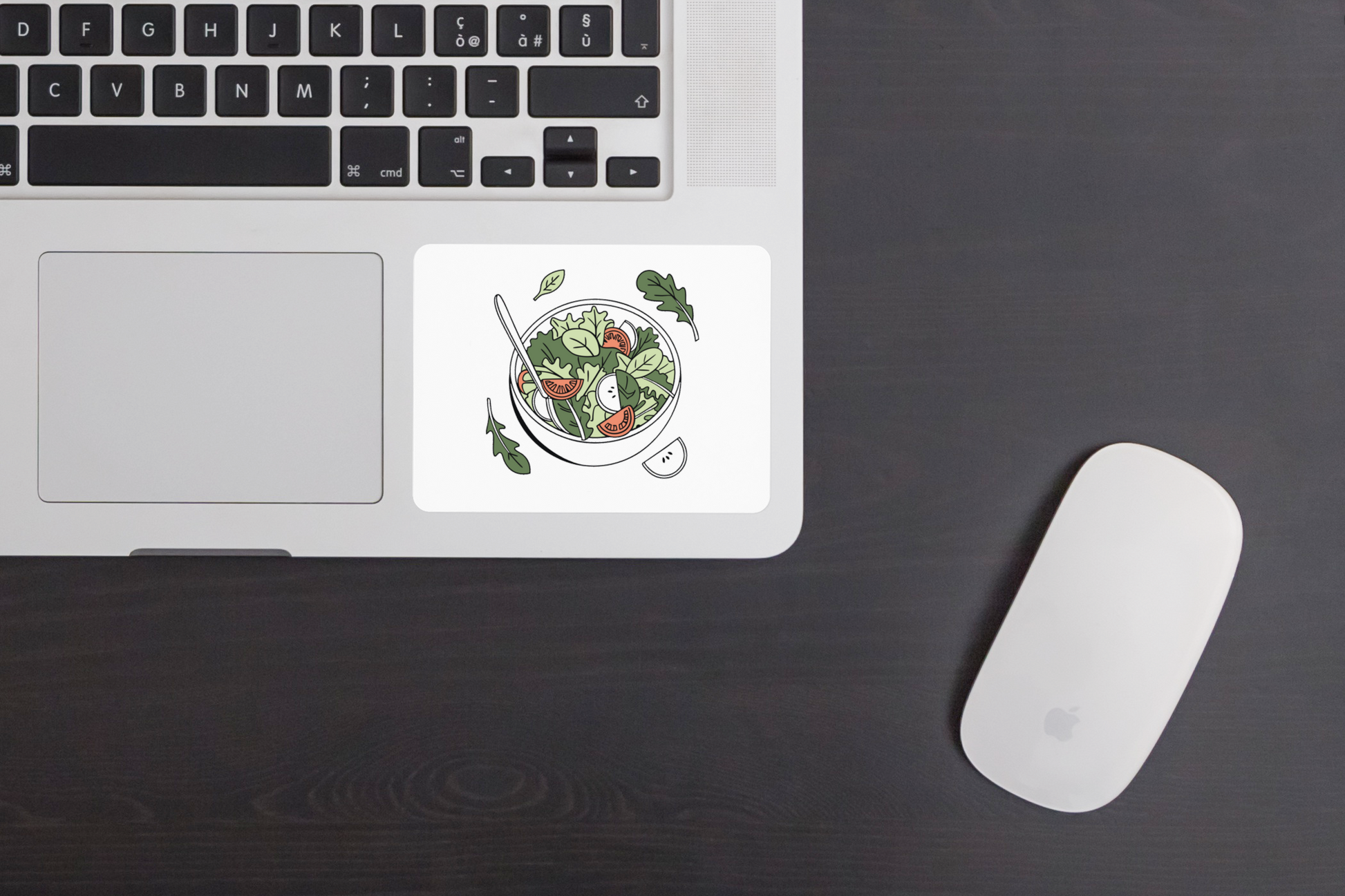 Sticker avec salade minimaliste stylée, idéal pour ajouter du peps à votre cuisine