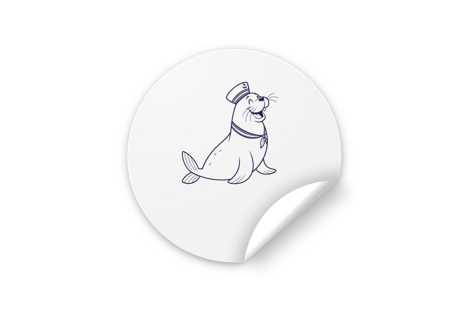Sticker avec motif de phoque marin en aventure monochrome, parfait pour décorer