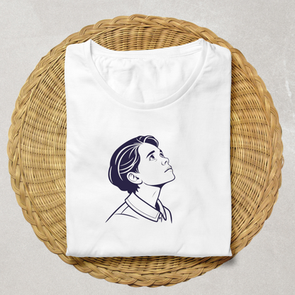 T-shirt élégant avec motif jeune garçon rêveur idéal pour une inspiration créative
