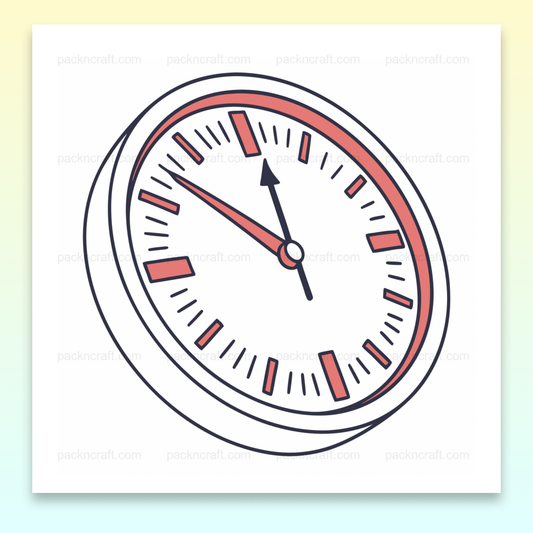 Illustration horloge penchée style doodle pour déco et DIY