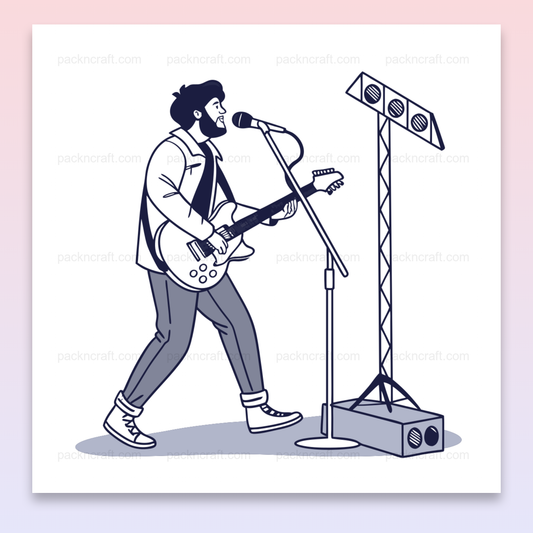 Chanteur passionné | Style épuré SVG | Ambiance concert