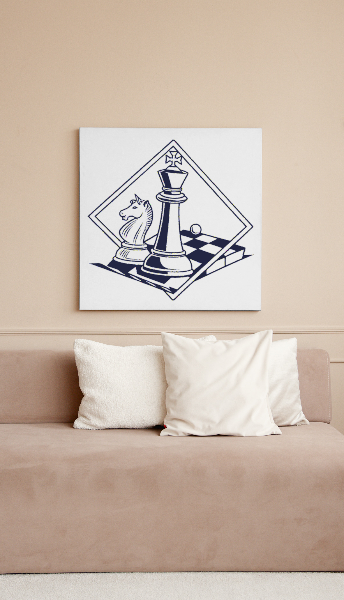 Cadre élégant avec motif de stratégie échec et mat en style vectoriel