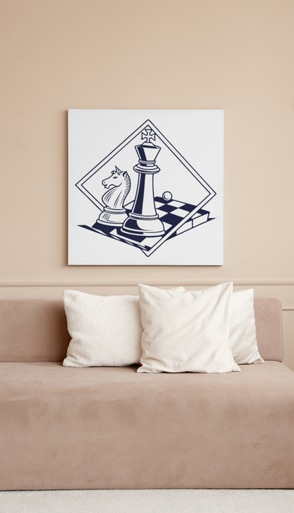 Cadre élégant avec motif de stratégie échec et mat en style vectoriel