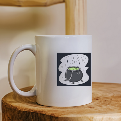 Mug avec motif chaudron magique fumant pour une ambiance mystérieuse d'Halloween
