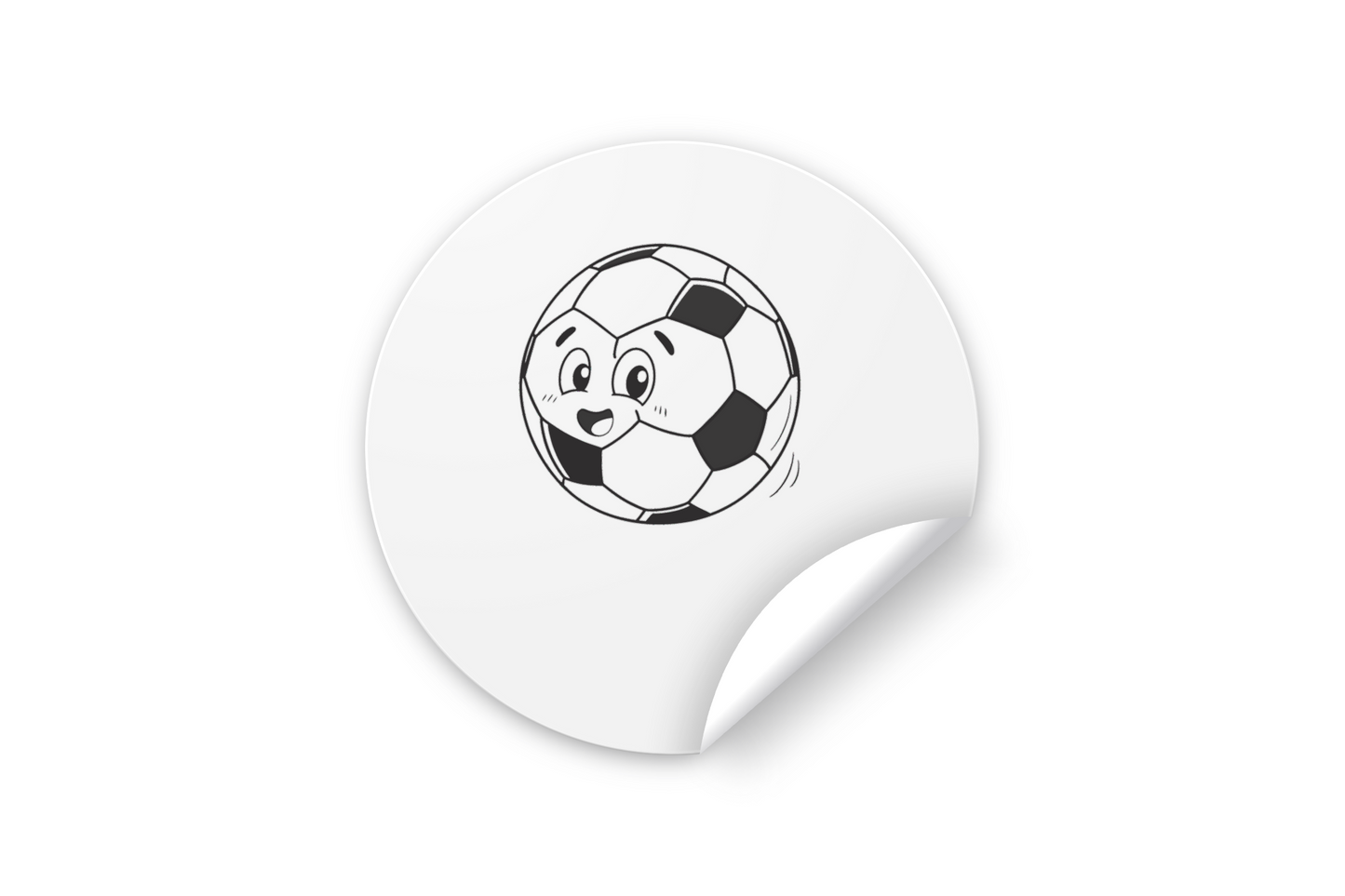 Sticker avec ballon de foot souriant style vectoriel amusant