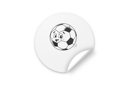 Sticker avec ballon de foot souriant style vectoriel amusant