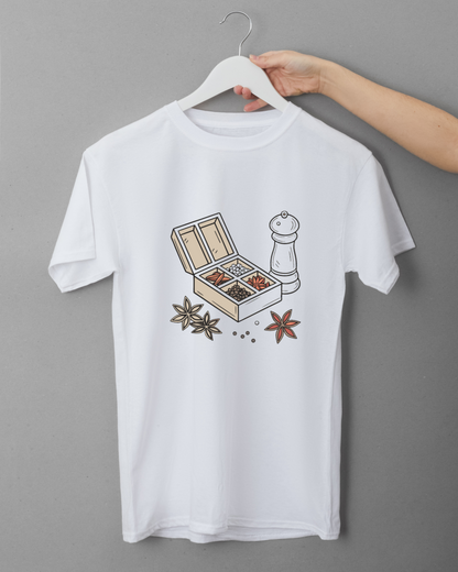 T-shirt moderne avec design vectoriel élégant pour une cuisine créative