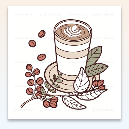 Illustration vectorielle de latte artistique, idéale pour papeterie DIY.