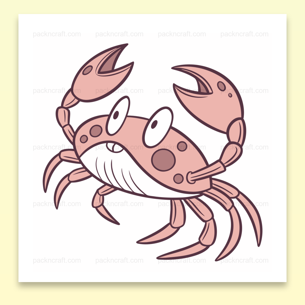 Illustration de crabe stylisé SVG, parfait pour déco marine et DIY.