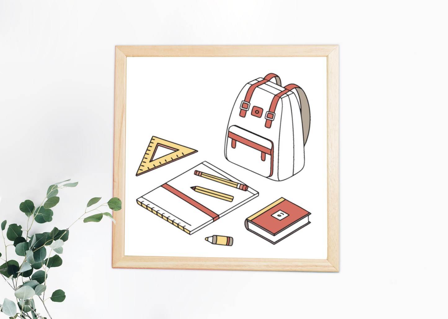 Cadre avec design minimaliste pour une rentrée studieuse décorative et pratique