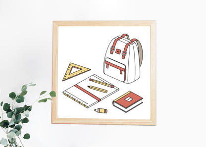 Cadre avec design minimaliste pour une rentrée studieuse décorative et pratique