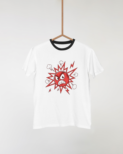 T-shirt noir orné d'une icône numérique énergique style moderne et dynamique