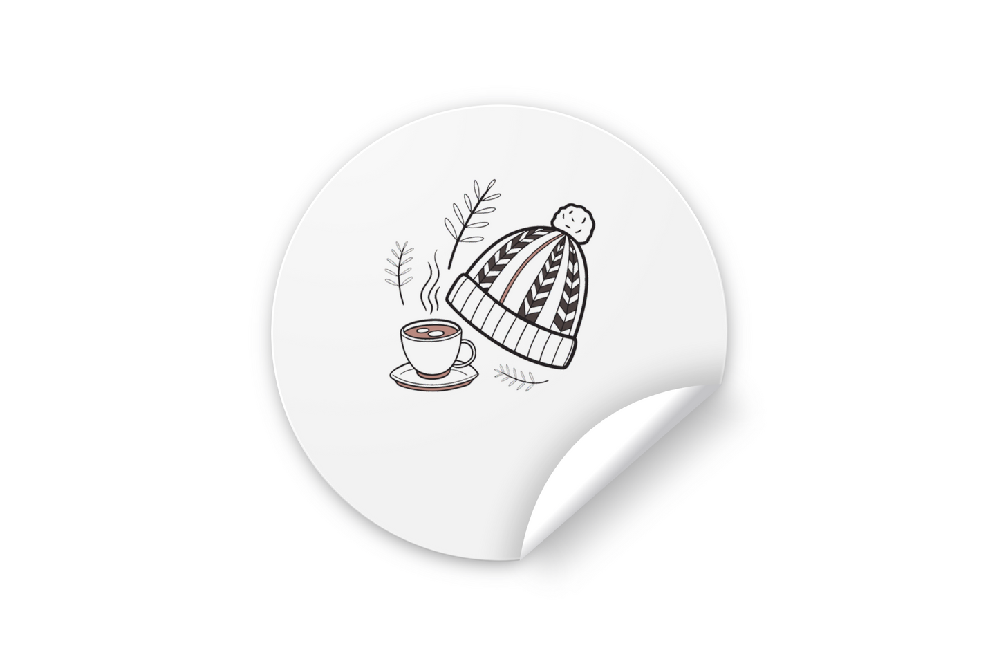 Sticker décoratif au design minimaliste évoquant une ambiance chaleureuse et hivernale