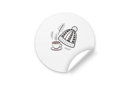 Sticker décoratif au design minimaliste évoquant une ambiance chaleureuse et hivernale