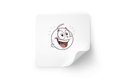 Sticker numérique enfantin avec visage surpris en style minimaliste sur fond neutre