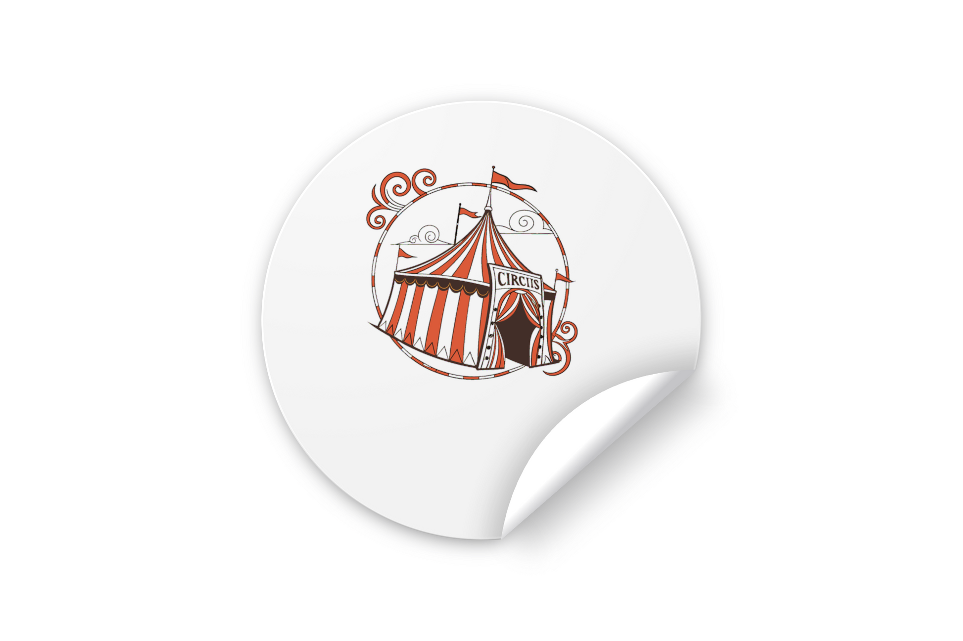 Autocollant rétro de chapiteau de cirque pour projets artistiques.
