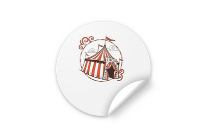 Autocollant rétro de chapiteau de cirque pour projets artistiques.