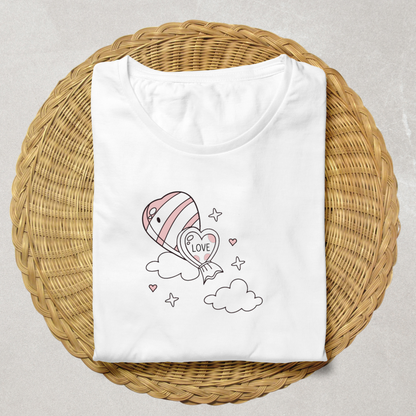 T-shirt imprimé avec design de bonbon cœur romantique