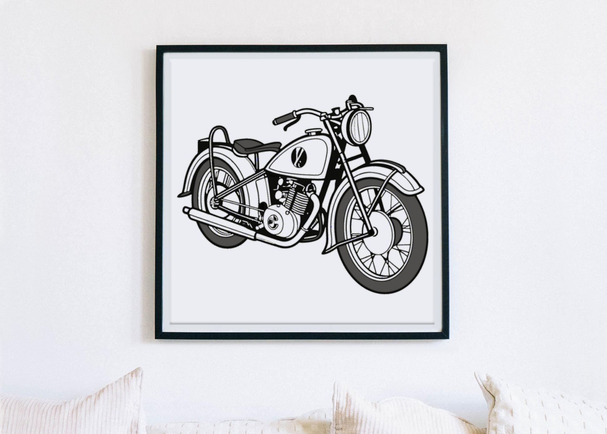 Illustration encadrée de la moto Zundapp KS600 pour embellir vos murs (visuel 5)