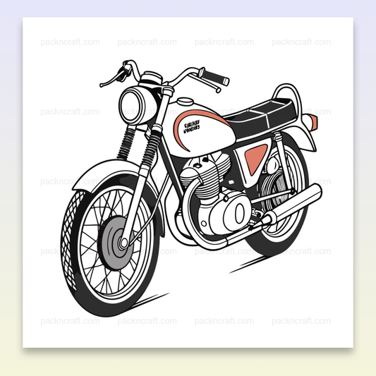Illustration vintage de la Suzuki T500 Titan 1968, impression de qualité.