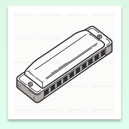 Illustration vectorielle d'un harmonica, idéale pour projets musicaux et créatifs