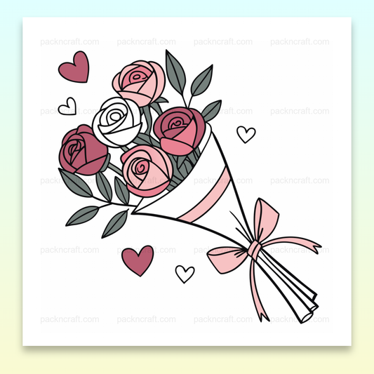 Illustration bouquet de roses, style vintage, pour papeterie
