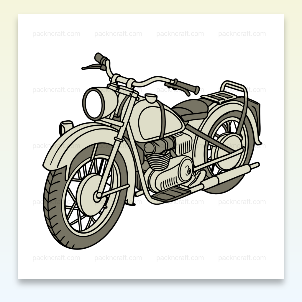 Illustration vintage de la moto Zundapp KS750 1941 en style SVG.