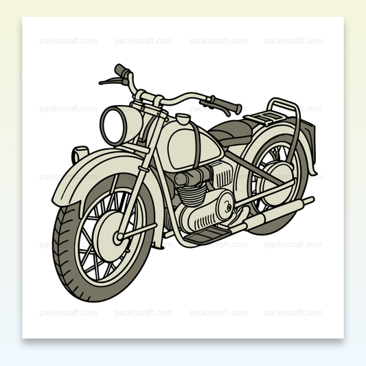Illustration vintage de la moto Zundapp KS750 1941 en style SVG.