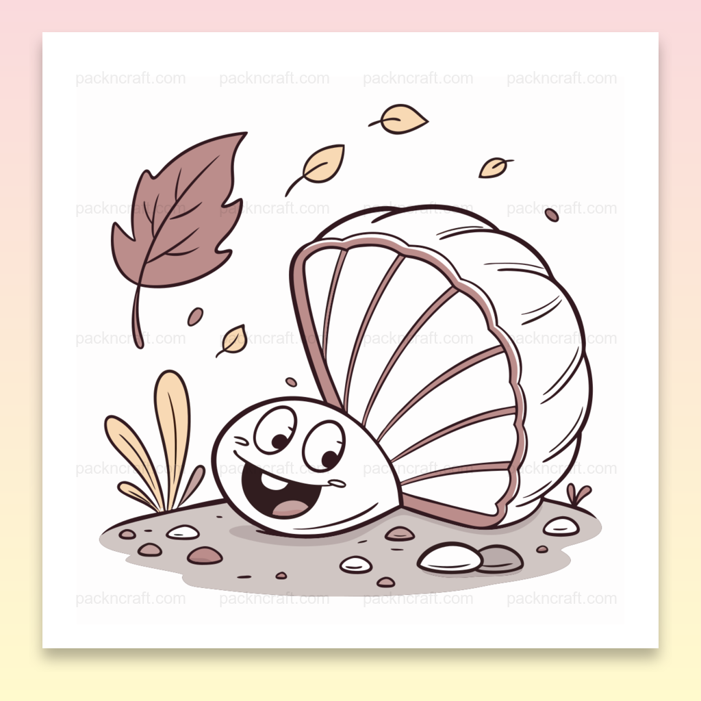 Coquillage joyeux en automne, illustration numérique pour projets créatifs