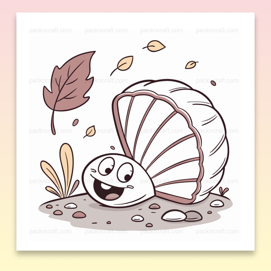 Coquillage joyeux en automne, illustration numérique pour projets créatifs