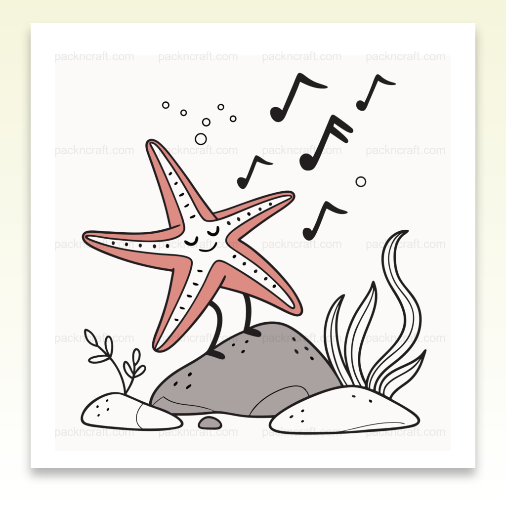 Illustration vectorielle d'une étoile de mer chantante pour projets marins et DIY.