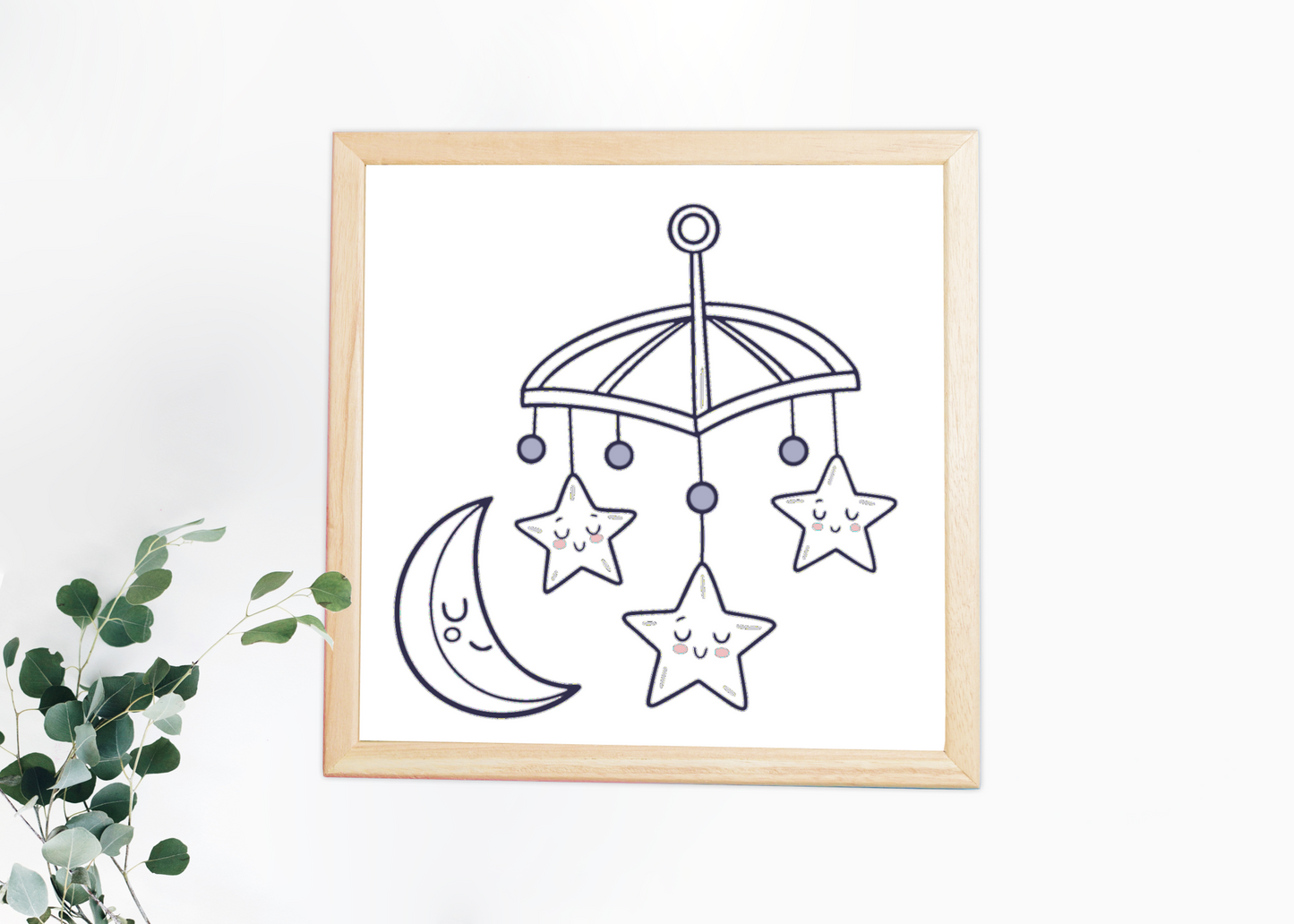 Image encadrée du mobile kawaii pour atmosphère paisible