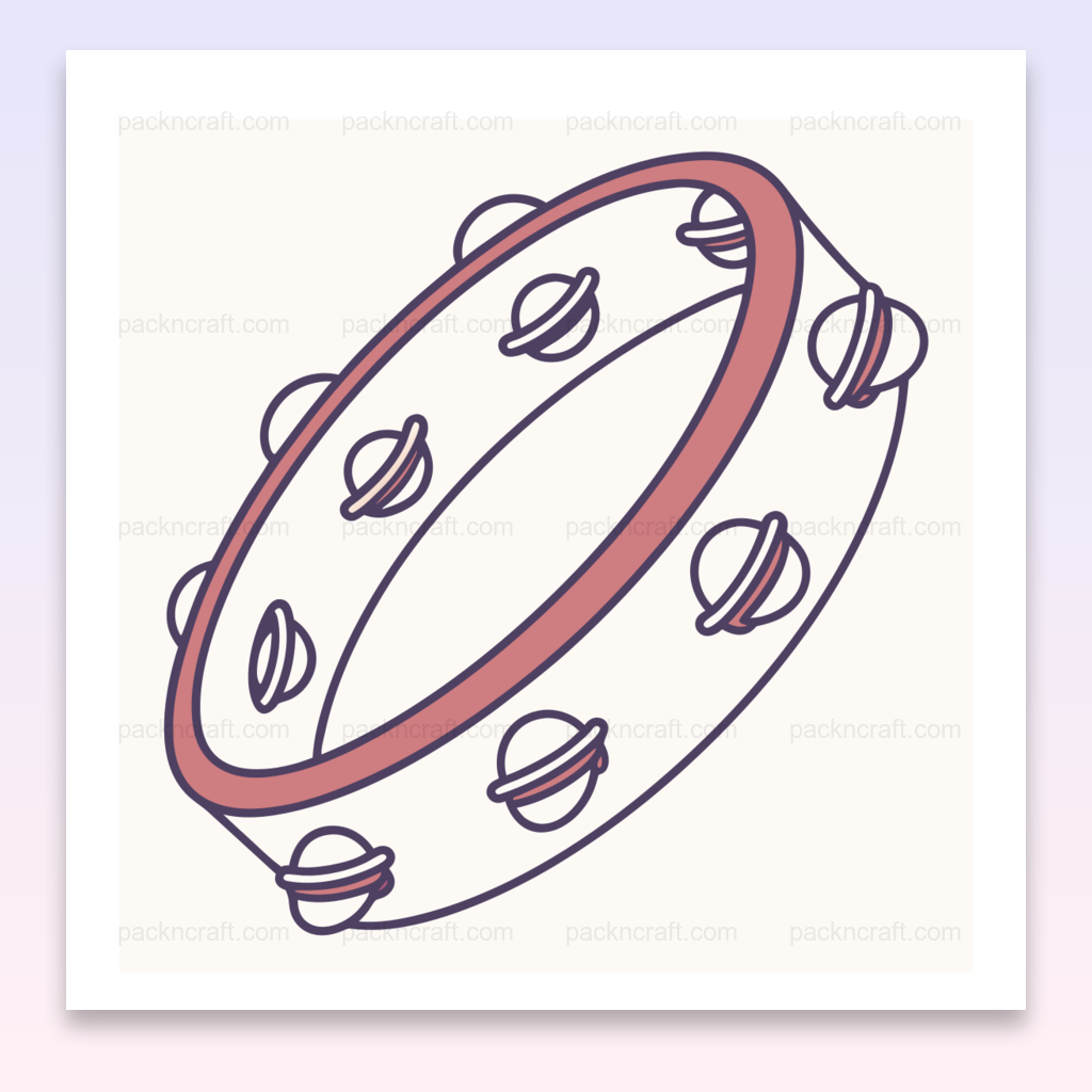 Illustration vectorielle de tambourin dansant pour projets DIY et créatifs.