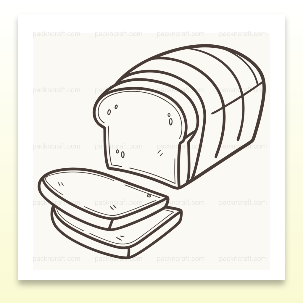 Illustration de pain fraîchement tranché en SVG dessin plat pour projets culinaires