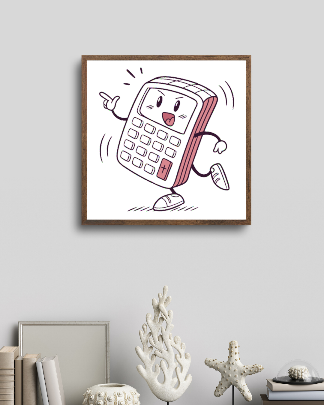 Cadre avec doodle de calculatrice enjouée dans un style scolaire vibran