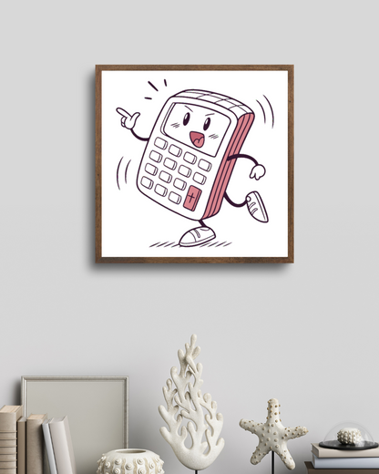 Cadre avec doodle de calculatrice enjouée dans un style scolaire vibran