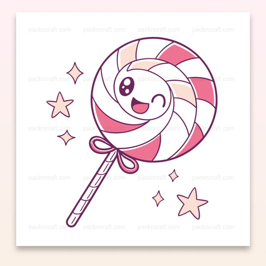 Design kawaii de sucette mignonne, idéal pour personnaliser vos objets.