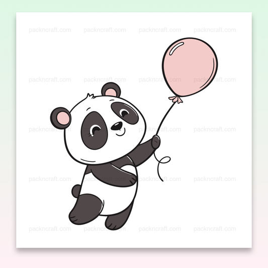 Illustration panda kawaii anniversaire, parfaite pour invitations fêtes joyeuses.
