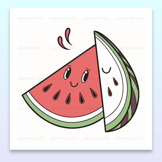 Illustration de pastèque joyeuse en SVG kawaii pour papeterie et stickers